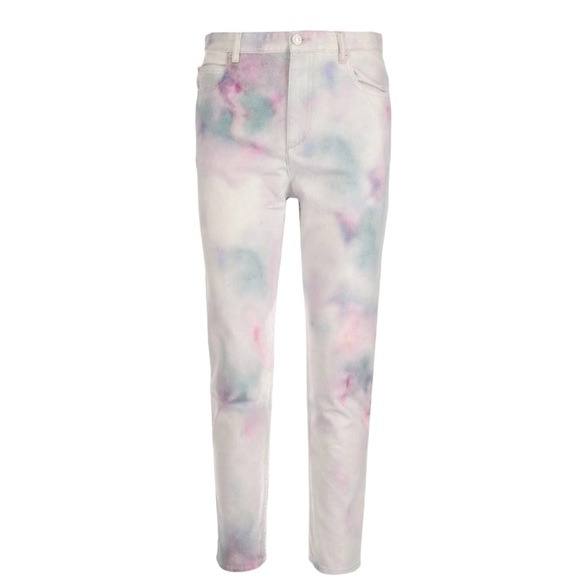 Isabel Marant Étoile Tie-Dye High Waisted Jeans Denim Pastel Cotton Batik - Picture 5 of 16